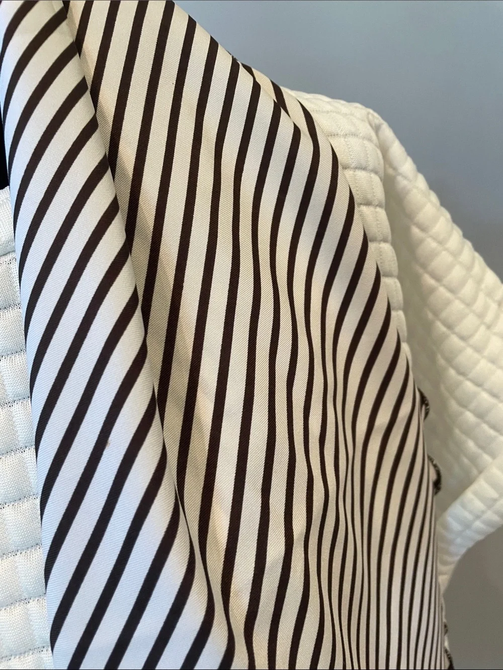 Striped Brown  and White vintage Scarf